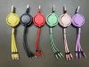 Retractable one drag three data cables, Macaron fast charging and storage in one Item Picture